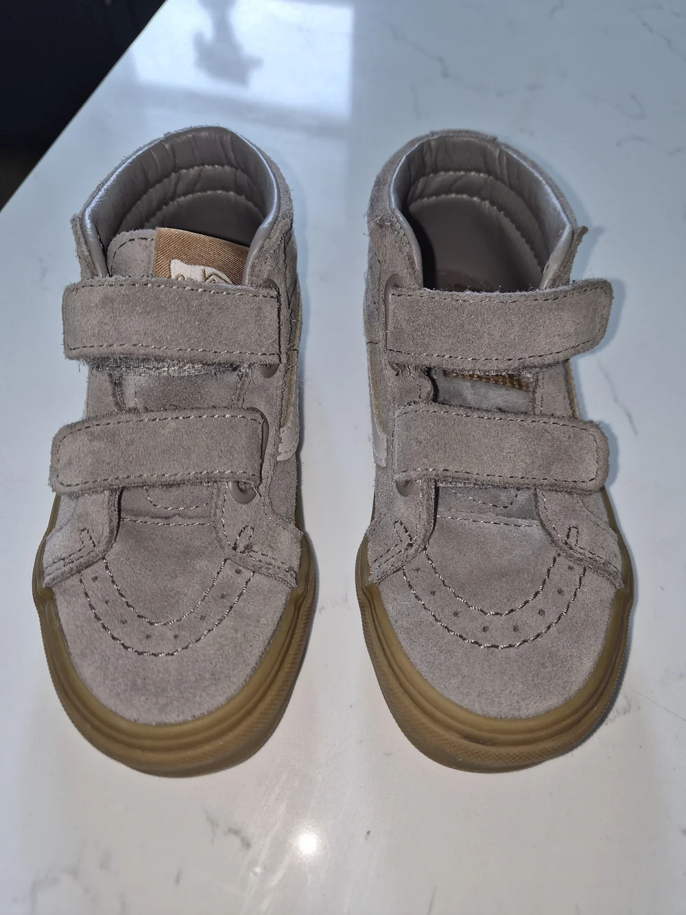 Vans Kids Grey Suede High-Top Sneakers with Gum Sole
